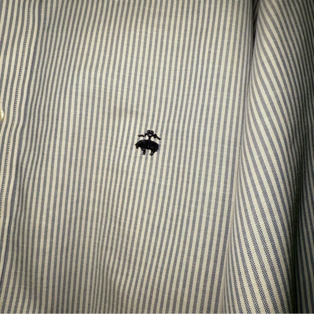 (2) Brooks Brothers Men’s Supima Cotton Oxford Striped Shirts XL - Picture 4 of 11